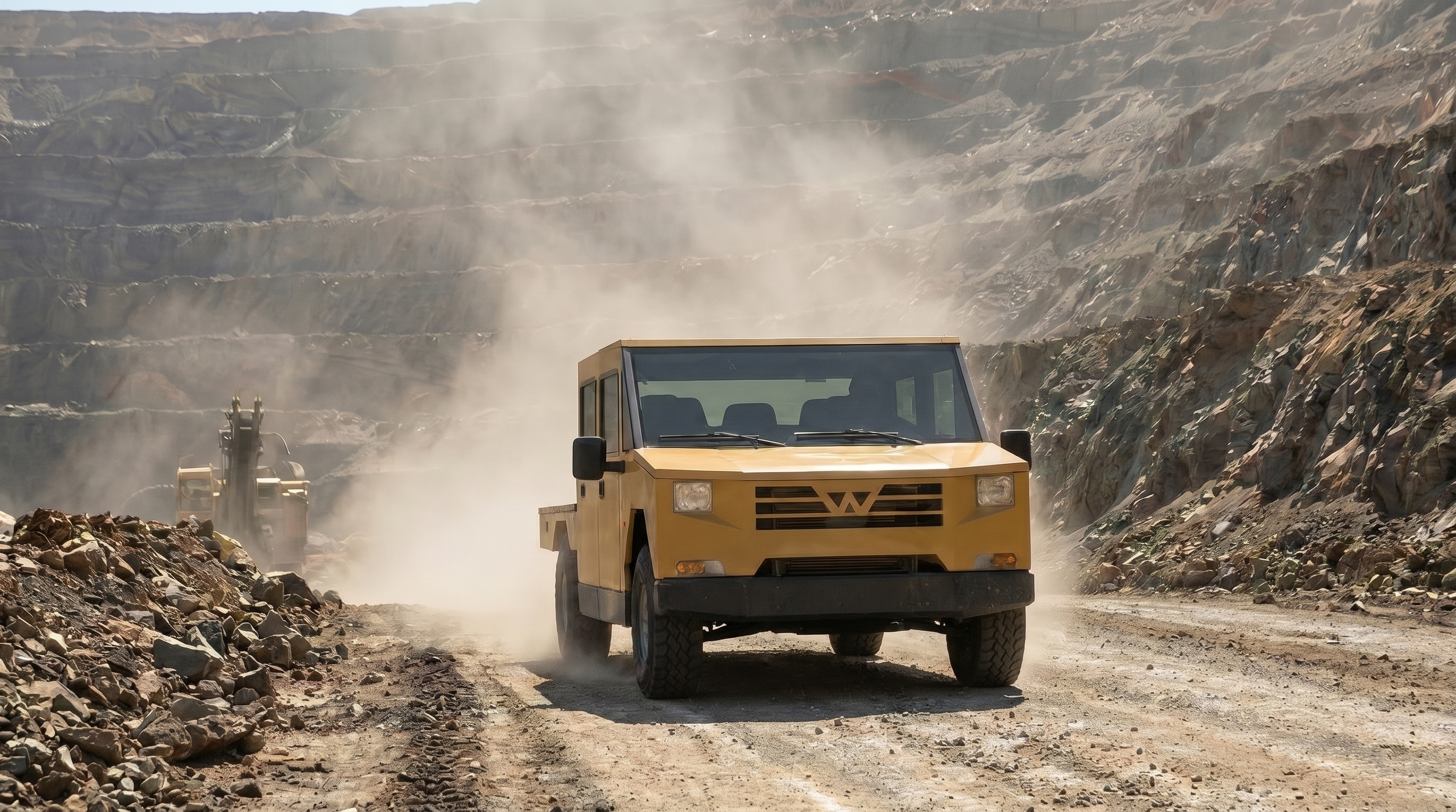 Kentus personnel carrier in an open-pit mining environment, CAD render